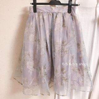 ダズリン(dazzlin)の新品タグ付き♡dazzlin♡ブーケ花柄オーガンジースカート(ひざ丈スカート)