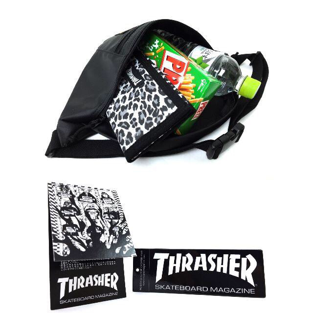 THRASHER(スラッシャー)の【THRASHER】ウエストバッグ［BK/FLAME LOGO］ メンズのバッグ(ウエストポーチ)の商品写真