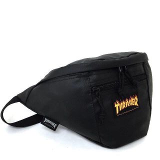 スラッシャー(THRASHER)の【THRASHER】ウエストバッグ［BK/FLAME LOGO］(ウエストポーチ)