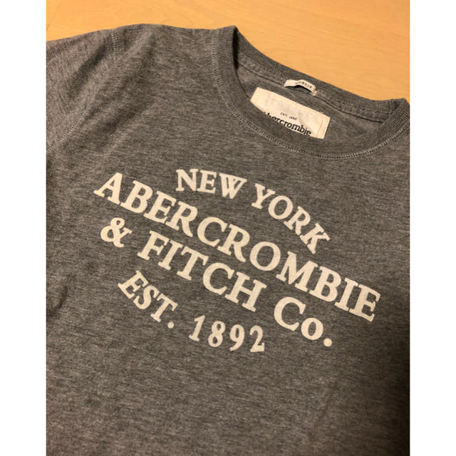 Abercrombie&Fitch(アバクロンビーアンドフィッチ)の★アバクロ グレーＴシャツ Lサイズ メンズのトップス(Tシャツ/カットソー(半袖/袖なし))の商品写真