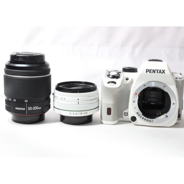 PENTAX(ペンタックス)の❤️Wi-Fi＆自撮り❤️PENTAX K-S2 ダブルレンズキット ホワイト スマホ/家電/カメラのカメラ(デジタル一眼)の商品写真