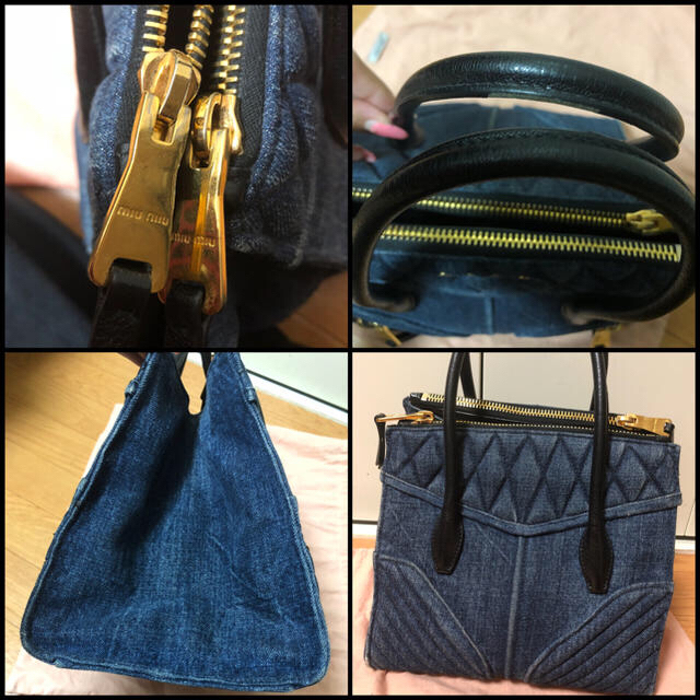 確実正規品 miumiu バイカー デニム バッグ ミュウミュウ ハンドバッグ 2