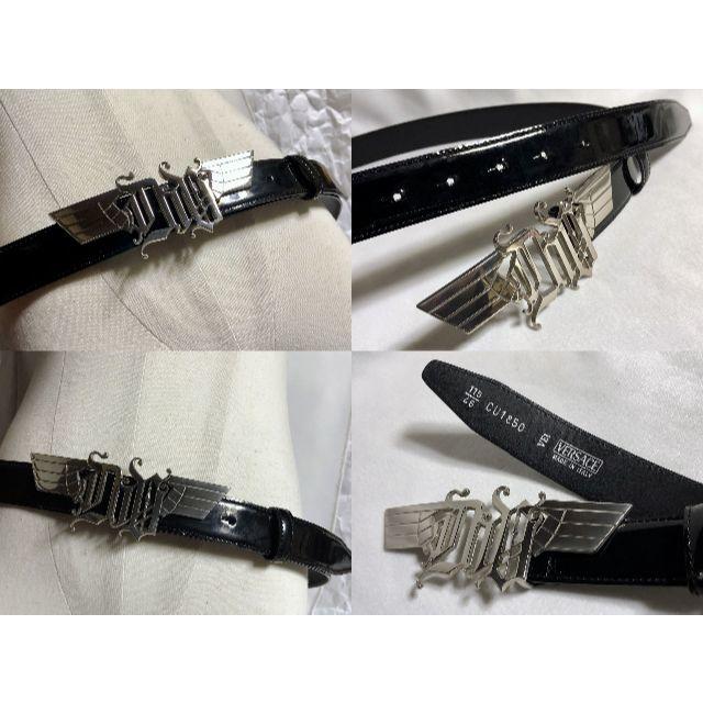 Gackt着 ヴェルサーチ ゴシック×ウイングバックル パテントベルト黒