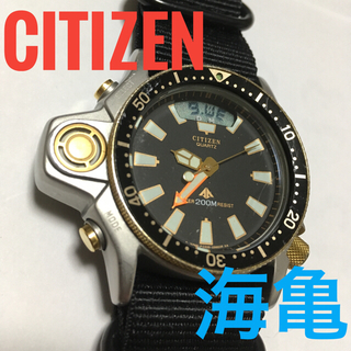 シチズン(CITIZEN)のシチズン 通称「海亀」 初代デプスメーター ダイバーズ200m 水深計付 潜水(腕時計(アナログ))