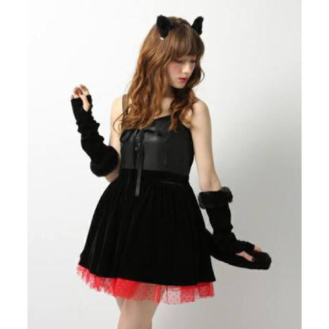ハロウィン　黒猫　手袋