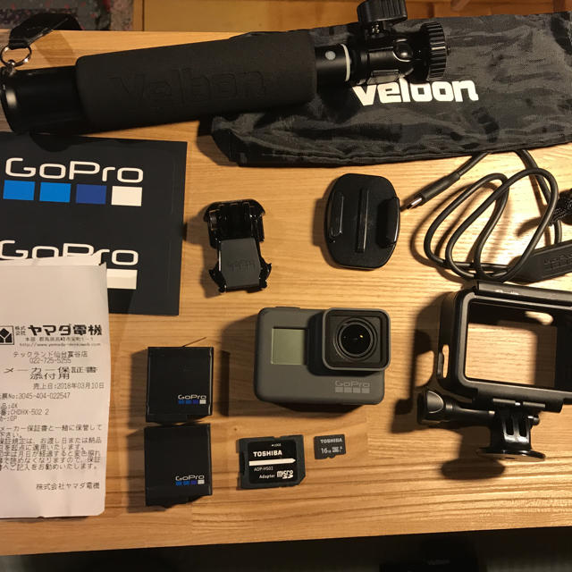 gopro  hero5 純正予備バッテリー マイクロSDカード自撮り棒セットスマホ/家電/カメラ