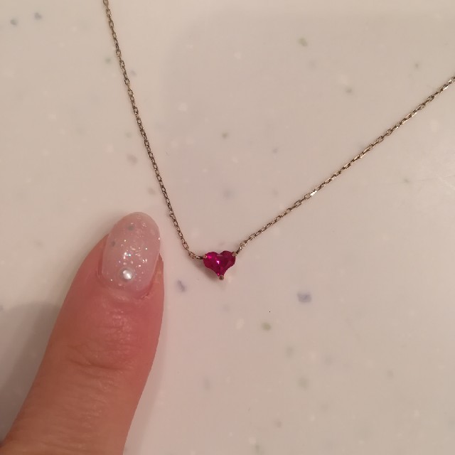 JEWELRY TSUTSUMI(ジュエリーツツミ)の【4回着用】ルビー♡ハート♡ネックレス レディースのアクセサリー(ネックレス)の商品写真