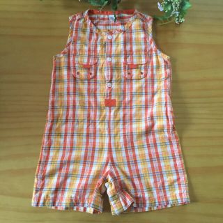 ベビーギャップ(babyGAP)の✨babyGAPベビーギャップ♡オーバーオール♡オレンジチェック♡18-24M✨(パンツ/スパッツ)