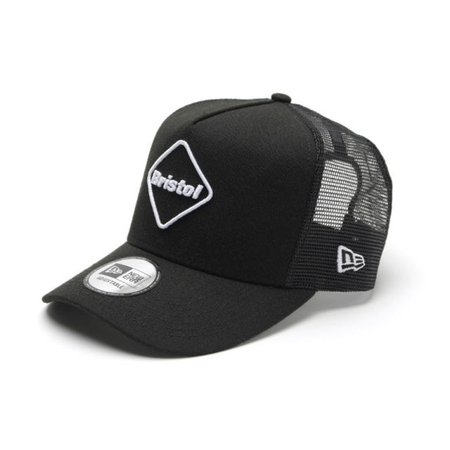 FCRB 18SS ブラック NEW ERA EMBLEM MESH CAP