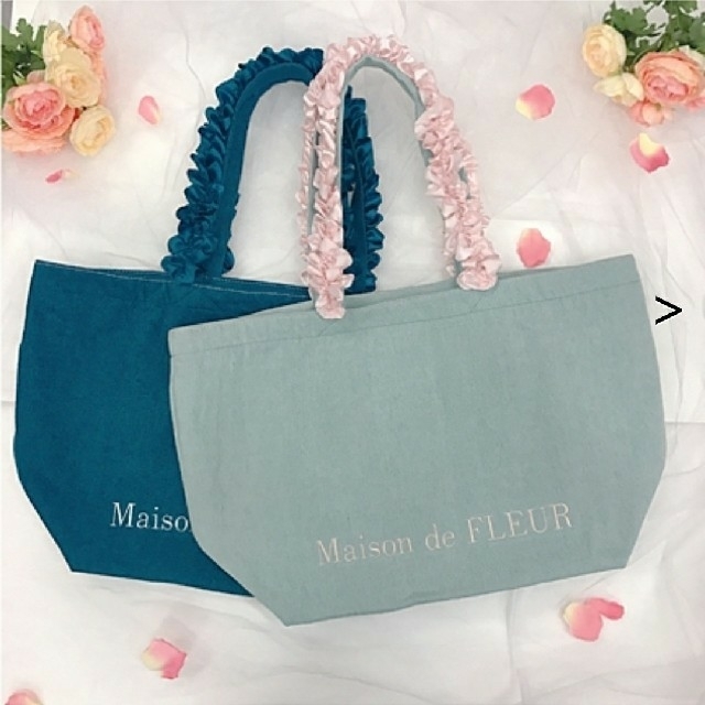 Maison de FLEUR - メゾンドフルール デニムフリルハンドルトートバッグ♡ Lサイズ