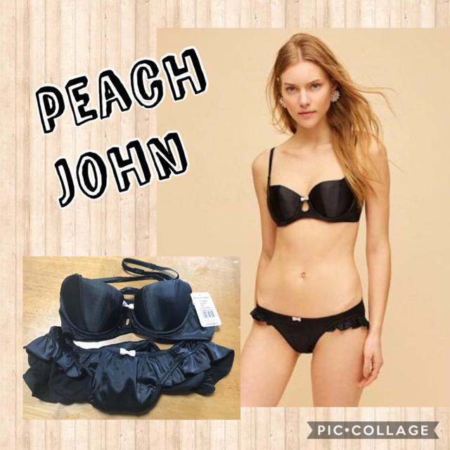 PEACH JOHN(ピーチジョン)の新品未使用✴︎ピーチジョン✴︎リボンサテンブラセット サイズ65B レディースの下着/アンダーウェア(ブラ&ショーツセット)の商品写真