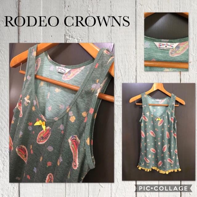 RODEO CROWNS(ロデオクラウンズ)のロデオクラウンズ タンクトップ 裾シフォン S～M 販売価格\5040 超美品 レディースのトップス(タンクトップ)の商品写真