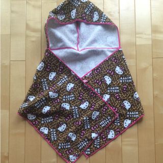 ハローキティ(ハローキティ)の新品 ハローキティ フード付きタオル マイファイバー(タオル/バス用品)
