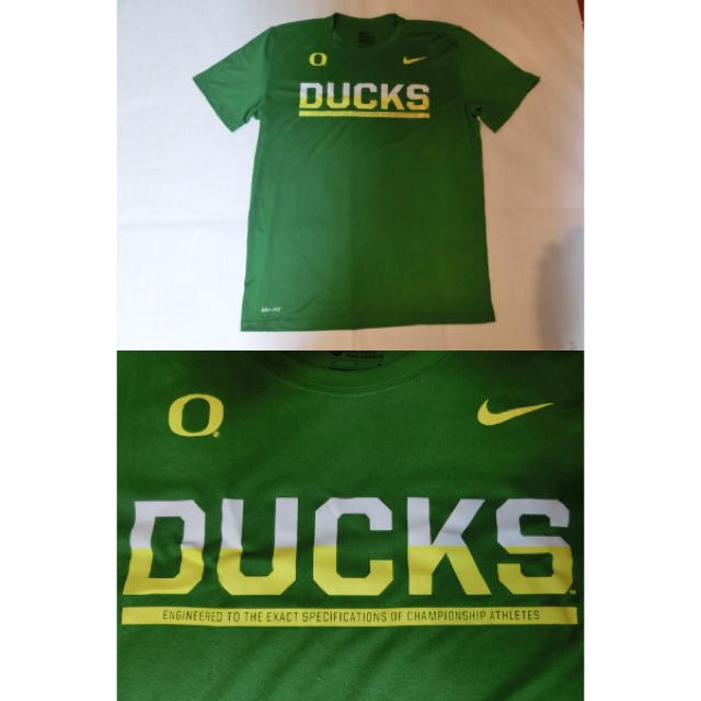 NIKE(ナイキ)のナイキ【DRI FIT】 OREGON DUCKS ロゴプリント T US XL スポーツ/アウトドアのスポーツ/アウトドア その他(アメリカンフットボール)の商品写真