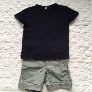 ムジルシリョウヒン(MUJI (無印良品))のかおり様 子供服 80cm セット Tシャツ ハーフパンツ(Ｔシャツ)