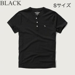 アバクロンビーアンドフィッチ(Abercrombie&Fitch)のyoma0304様専用★アバクロ【S】メンズヘンリーネックワンポイント半袖T黒(Tシャツ/カットソー(半袖/袖なし))