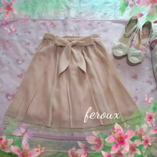 フェルゥ(Feroux)の◻feroux 甘めラインプリーツ膝丈スカート◻(ひざ丈スカート)