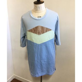 ツモリチサト(TSUMORI CHISATO)のデザインコンプリシティ ビッグTシャツ 切替 木目調 メンズ(Tシャツ/カットソー(半袖/袖なし))