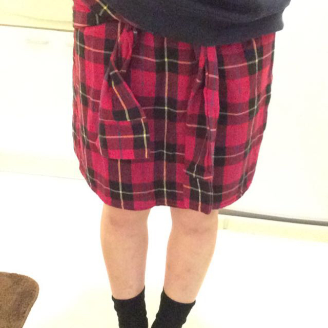 WEGO(ウィゴー)の赤チェックスカート値下げ☆ レディースのスカート(ひざ丈スカート)の商品写真