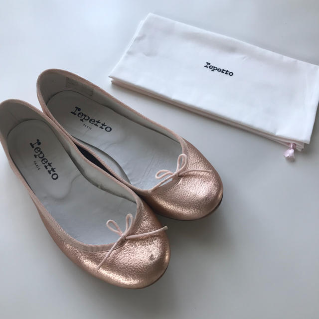 新品未使用　repetto バレーシューズ　ピンクゴールド　37