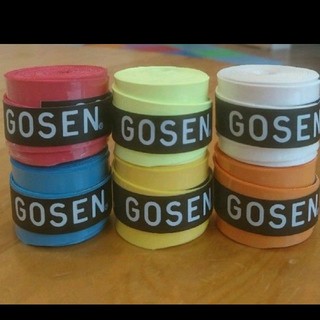 ゴーセン(GOSEN)のグリップテープ 白２青赤黒フラッシュイエロー１個ずつ(バドミントン)
