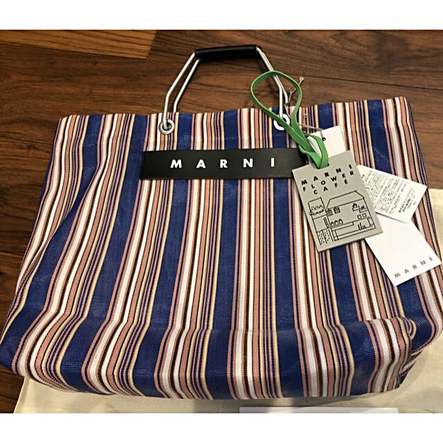 Marni - 完売品 マルニ フラワーカフェ ストライプ バッグ トート