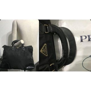 プラダ(PRADA)の●16万プラダ希少ＳＴ．ＣＯＣＣＯクロコ型押し大き目バッグ黒GOLD★黒●良↑(ビジネスバッグ)