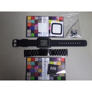 箱無ジャンク扱い Pebble Time スマートウォッチ 腕時計 (ブラック)(腕時計(デジタル))