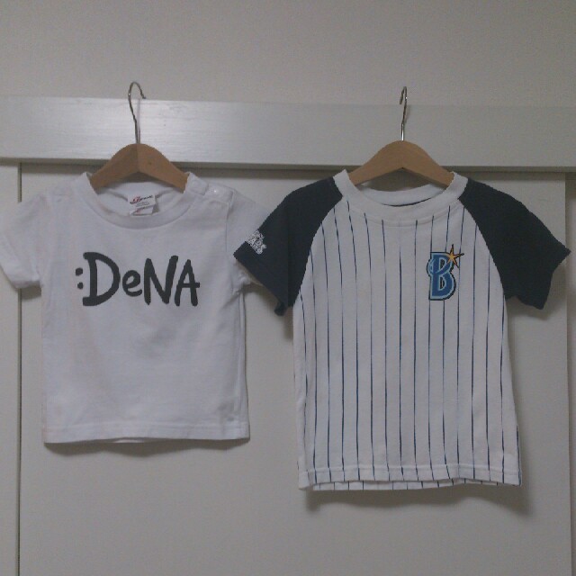 横浜DeNAベイスターズ(ヨコハマディーエヌエーベイスターズ)の☆専用ページ☆DeNA　ベイスターズ　キッズ　Tシャツ　2枚セット　８０　１００ スポーツ/アウトドアの野球(ウェア)の商品写真