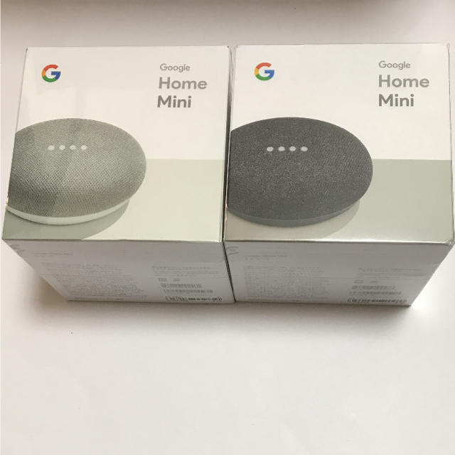 オーディオ機器Google Home mini チャコール&グレイ 2個セット