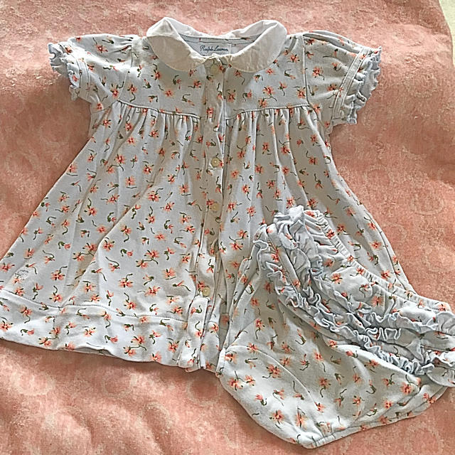 POLO RALPH LAUREN(ポロラルフローレン)のラルフローレン   9m  80 90  小花 アッシュブルー キッズ/ベビー/マタニティのベビー服(~85cm)(ワンピース)の商品写真