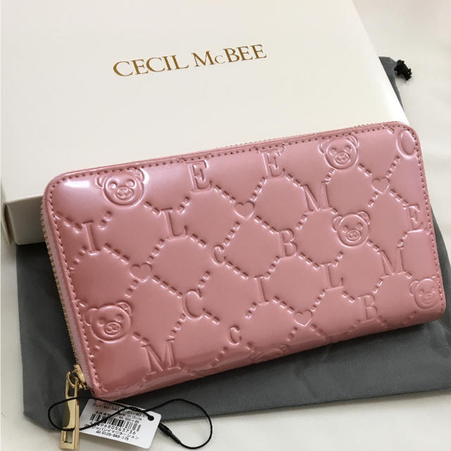 CECIL McBEE(セシルマクビー)の新品 セシルマクビー セシルベア ラウンドファスナー長財布 ピンク レディースのファッション小物(財布)の商品写真