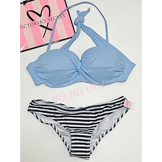 Victoria's Secret(ヴィクトリアズシークレット)の新品 PINK 水着 ヴィクトリアシークレット バンドゥ セットアップ ビキニ レディースの水着/浴衣(水着)の商品写真