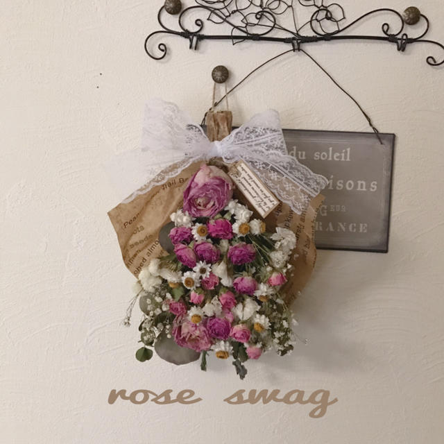 lovely rose  swag ハンドメイドのフラワー/ガーデン(ドライフラワー)の商品写真