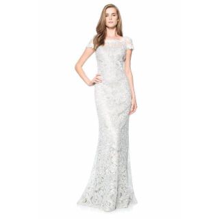 タダシショウジ(TADASHI SHOJI)の新品　Tadashi Shoji 総レース　ロングドレス　シルバー(ロングワンピース/マキシワンピース)