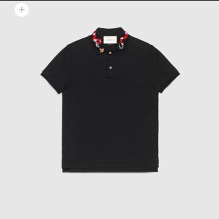 グッチ(Gucci)の希少 美品 GUCCIスネーク エンブロイダリー付き コットン ポロ (Tシャツ/カットソー(半袖/袖なし))