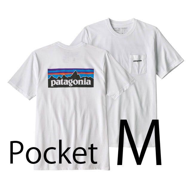 patagonia(パタゴニア)の新品 即日発送 M パタゴニア JPサイズL P6 ロゴ ポケットTシャツ白 メンズのトップス(Tシャツ/カットソー(半袖/袖なし))の商品写真
