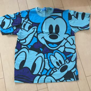 ディズニー(Disney)のディズニーキャラクターTシャツ 総柄 ブルー系 ミッキー Disney(Tシャツ(半袖/袖なし))