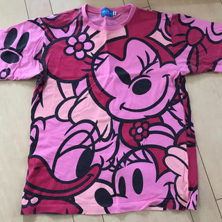 ディズニー(Disney)のディズニーキャラクターTシャツ 総柄 ミニー Disney ピンク系(Tシャツ(半袖/袖なし))