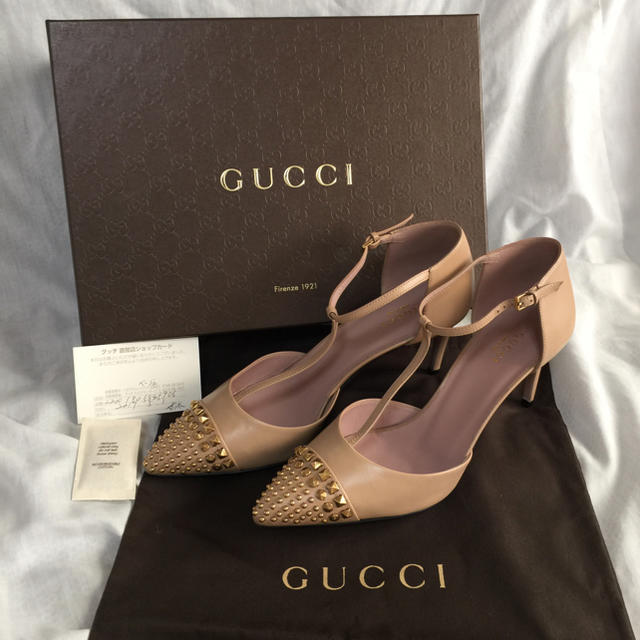 Gucci(グッチ)の新品 本物 正規品 GUCCI グッチ レザー パンプス ハイヒール スタッズ レディースの靴/シューズ(ハイヒール/パンプス)の商品写真