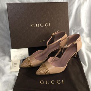 グッチ(Gucci)の新品 本物 正規品 GUCCI グッチ レザー パンプス ハイヒール スタッズ(ハイヒール/パンプス)