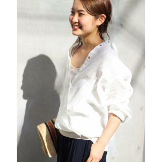 スピックアンドスパン(Spick & Span)のSpick & Span スピックアンドスパン リネンシャツ ホワイト (シャツ/ブラウス(長袖/七分))