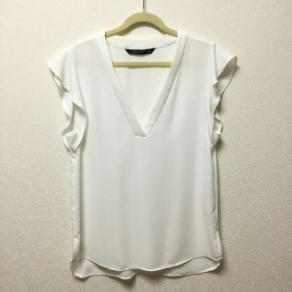 ザラ(ZARA)のZARA ザラ トップス 白 M(シャツ/ブラウス(半袖/袖なし))