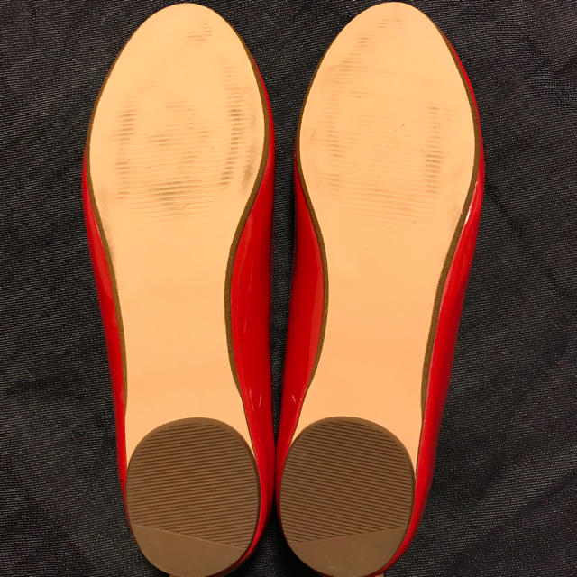 UNIQLO(ユニクロ)の【おっぺ様】UNIQLO ユニクロ バレエシューズ 赤 今期 美品 24cm レディースの靴/シューズ(バレエシューズ)の商品写真