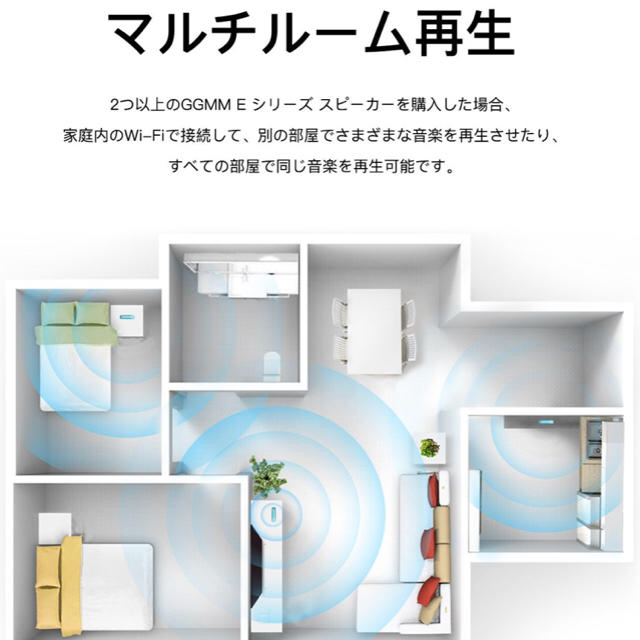 ワイヤレス スピーカー Bluetooth Wi-Fi ポータブル スマホ/家電/カメラのオーディオ機器(スピーカー)の商品写真