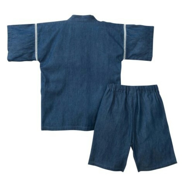 甚平 デニム地  130 キッズ/ベビー/マタニティのキッズ服男の子用(90cm~)(甚平/浴衣)の商品写真