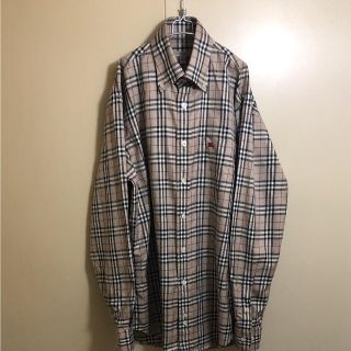 バーバリー(BURBERRY)の良品 BURBERRY LONDON ノバチェック  ボタンダウンシャツ  Ｌ(シャツ)