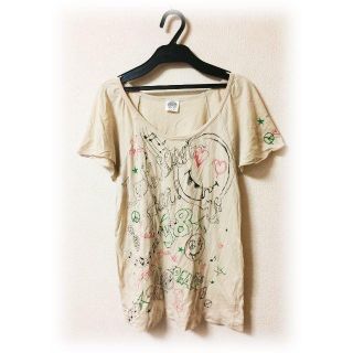 スカラー(ScoLar)のScoLar スカラー エンジェルスリーブ カットソー Tシャツ ニコちゃん 星(Tシャツ(半袖/袖なし))