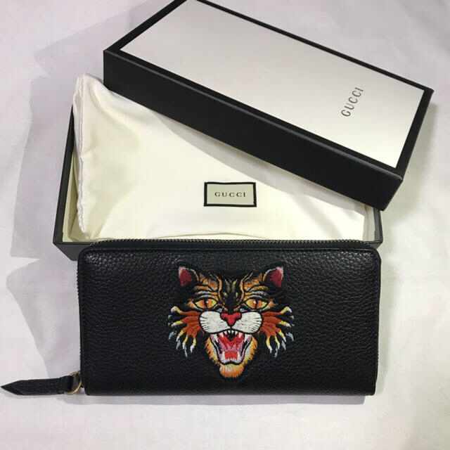 Gucci(グッチ)の値下げ中【正規品・新品未使用】GUCCI  長財布アングリーキャット レザー  メンズのファッション小物(長財布)の商品写真