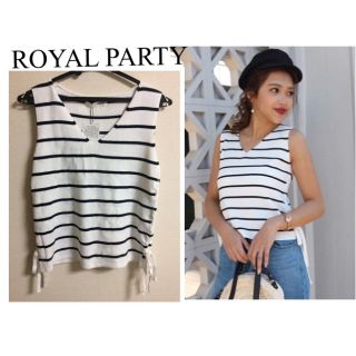 ロイヤルパーティー(ROYAL PARTY)のROYAL PARTY スピンドルニットトップス(カットソー(半袖/袖なし))